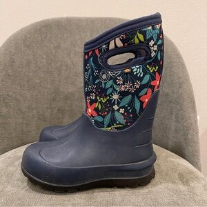 Bogs Neo Classic Flower Girls Youth Outdoor Rain Boots Size 13 Floral Multicolor